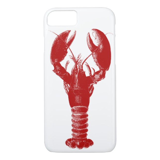 Deep Red Lobster on White Case-Mate iPhone Case (Back)