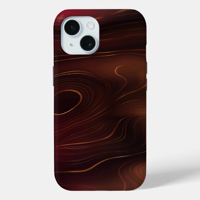 Deep Red Marble iPhone & Samsung Phone Cases (Back)