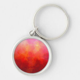 Deep Red Orange Yellow Watercolor Background Key Ring