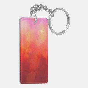 Deep Red Orange Yellow Watercolor Background Key Ring