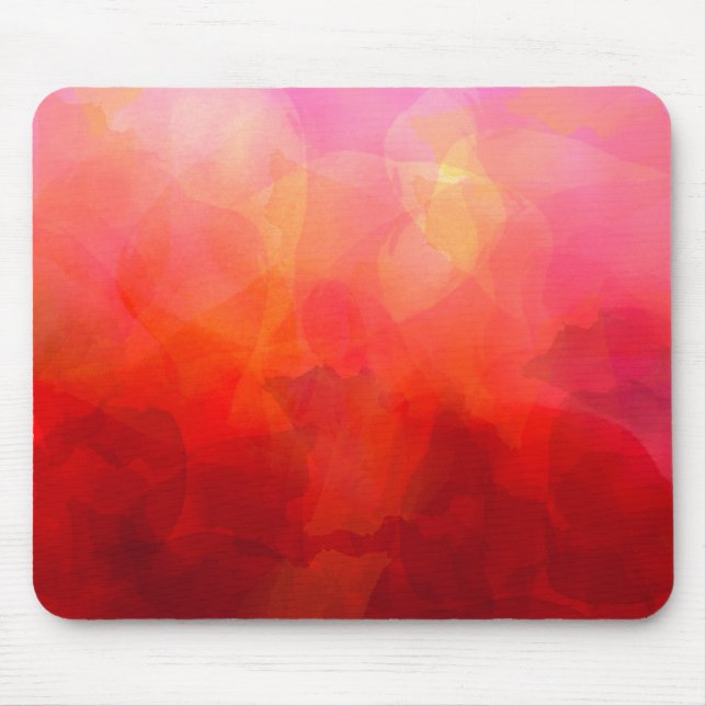 Deep Red Orange Yellow Watercolor Background Mouse Mat (Front)