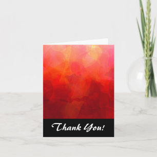 Deep Red Orange Yellow Watercolor Background Thank You Card
