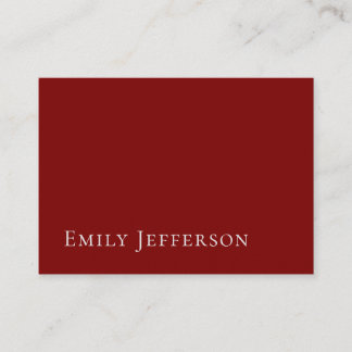 Deep Red Plain Elegant Professional Modern Enclosure Card