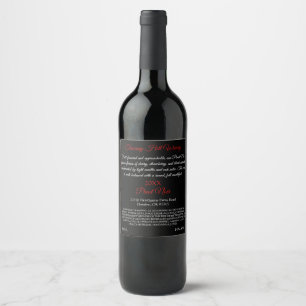 Deep red - provencale (set of 8) Black Red Wine Label