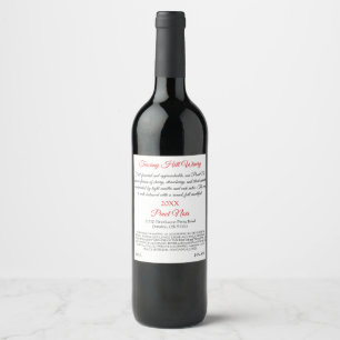 Deep red - provencale (set of 8) Black White Wine Label