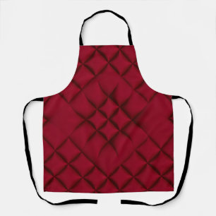 Deep Red Quilted Leather Pattern Apron