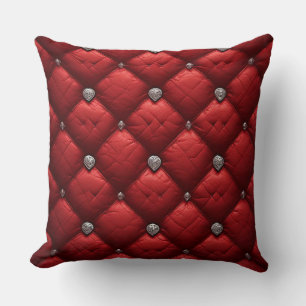 Deep Red Quilted Rich Dimensional Details Cushion
