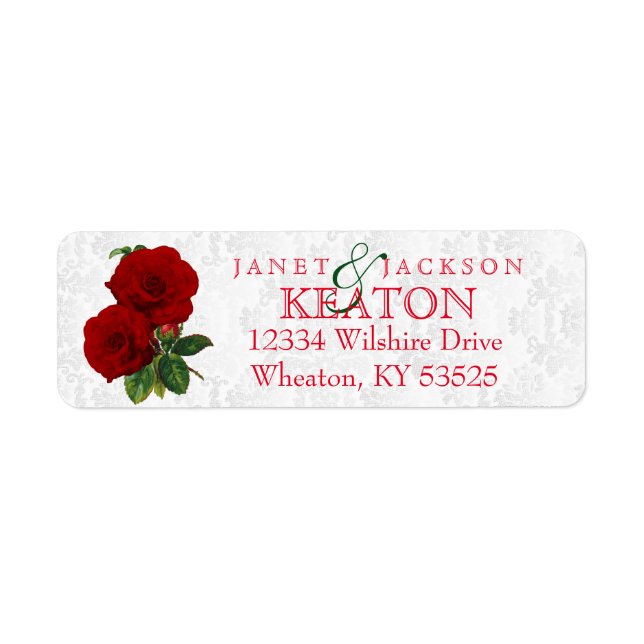 Deep Red Rose Floral Wedding (Front)