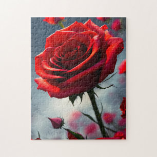 Deep Red Rose, Jigsaw Puzzle