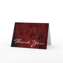 Deep Red Rose Thank You Card