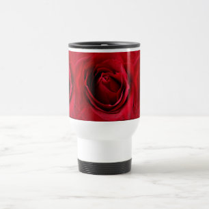 deep red rose travel mug