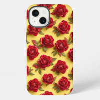 Deep Red Roses 3D Texture Romantic Stylish Design