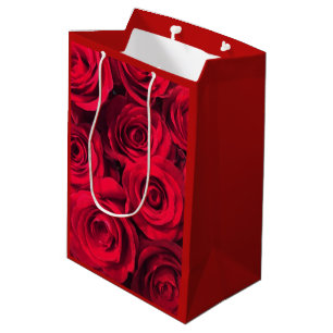 Deep Red Roses Medium Gift Bag