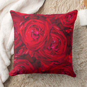 Deep red roses pattern  cushion