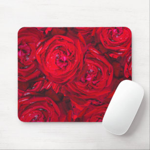 Deep red roses pattern  mouse mat