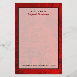 Deep Red Rustic Texture Abstract Background Stationery