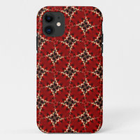 Deep Red Satin Swirl pattern iPhone 5 Case