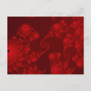 Deep Red Seahorse Herd Postcard