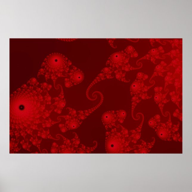 Deep Red Seahorse Herd Poster (Front)