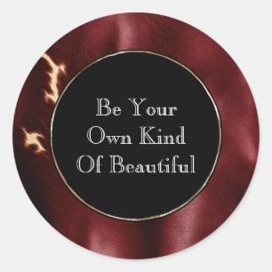 Deep Red Southwest Cowhide Classic Round Sticker