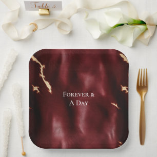 Deep Red Southwest Cowhide Paper Plate