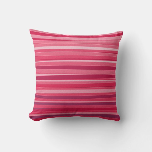 Deep red Striped Abstract acrylic painting Cushion (Front)