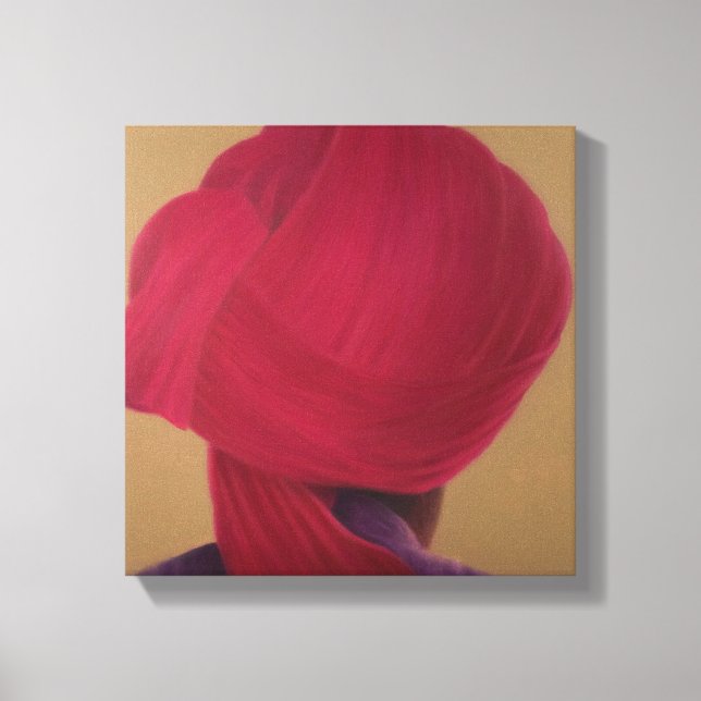 Deep Red Turban Purple Jacket Canvas Print (Front)