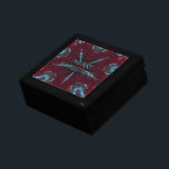 Deep Red Turquoise Merry Christmas Kaleidoscope Gift Box<br><div class="desc">Elegant Deep Red Turquoise Merry Christmas Holiday Season Greeting Kaleidoscope Design</div>