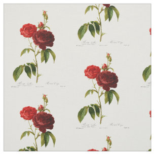 Deep red vintage roses painting fabric