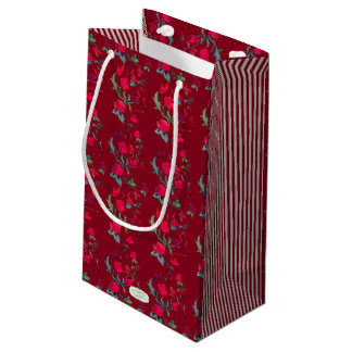 Deep Red Wassail Floral Gift Bag