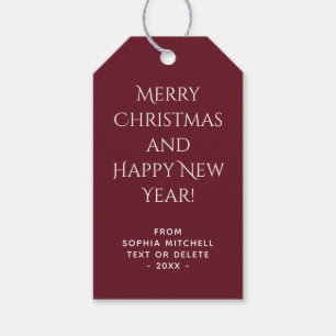 Deep Red With Autumn Vibes Minimalist Gift Tags