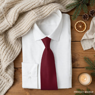 Deep Red With Autumn Vibes Neck Tie