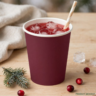 Deep Red With Autumn Vibes Paper Cups