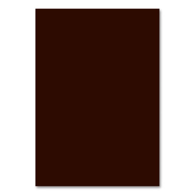 Deep Rich Brown colour background Customisable Table Number (Front)