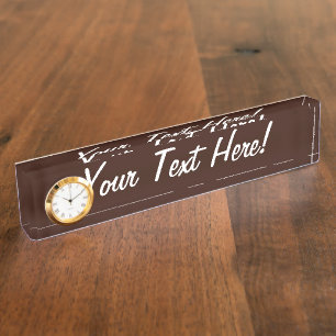 Deep Rich Brown colour decor Customisable Nameplate