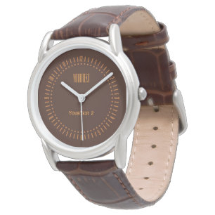 Deep Rich Brown Decor Personalised Watch