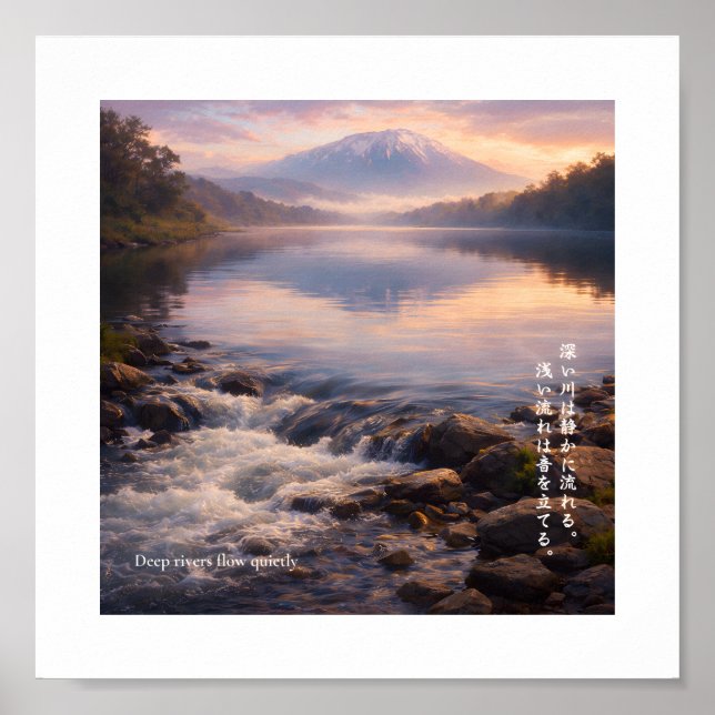Deep rivers flow quietly – Nature Wisdom Print (Front)