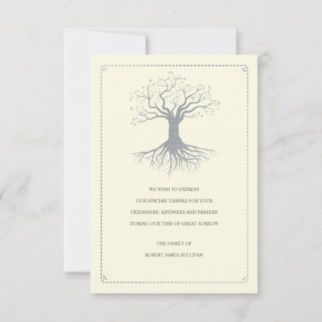 Deep Rooted Sympathy Acknowledgement Card (Front)