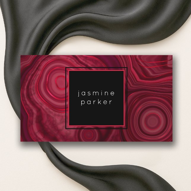 Deep Rose Abstract Agate Marbled Pattern Business Card (Creator Uploaded)