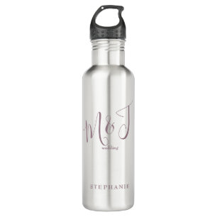 Deep Rose Initials & Name Wedding   710 Ml Water Bottle