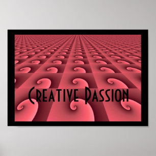 Deep Rose Pattern Design - Creative Passion Poster