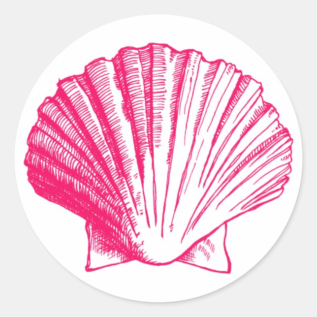 Deep Rose Sea Shell Sticker (Front)