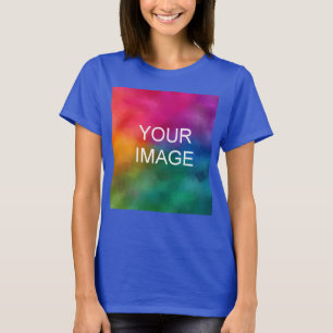 Deep Royal Blue Colour Template Custom Add Photo T-Shirt