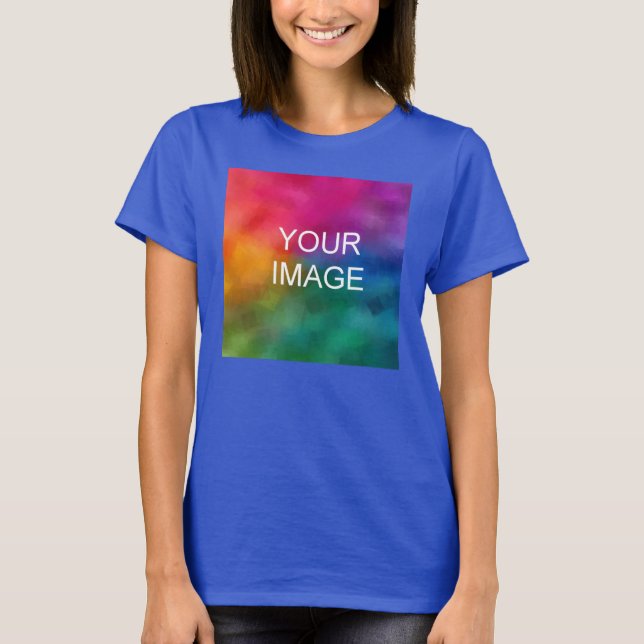Deep Royal Blue Elegant Modern Template T-Shirt (Front)