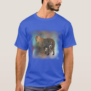 Deep Royal Blue Leopard Modern Elegant Template T-Shirt