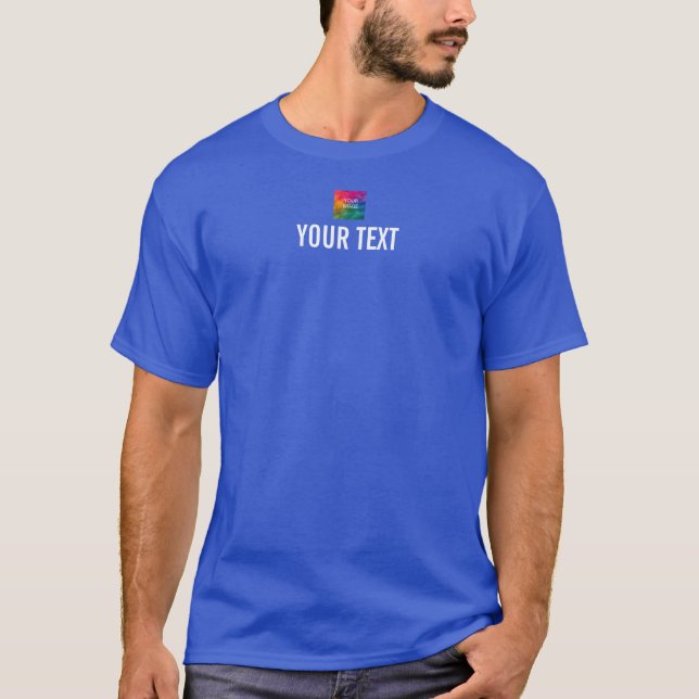 Deep Royal Blue Template Custom Men's Apparel T-Shirt (Front)