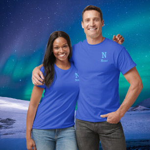 deep royal& sky  blue personalised T-Shirt