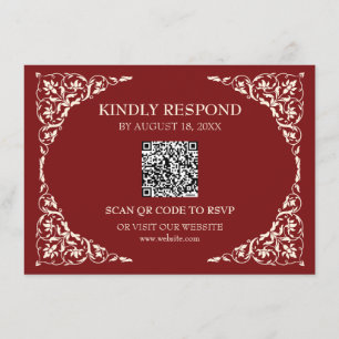 Deep Ruby QR RSVP Card