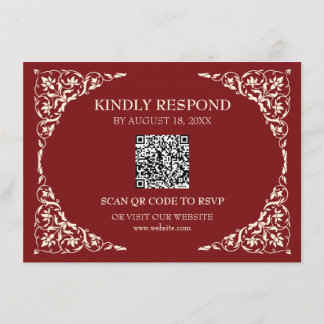 Deep Ruby QR RSVP Card
