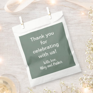 Deep Sage Green Favour Bags